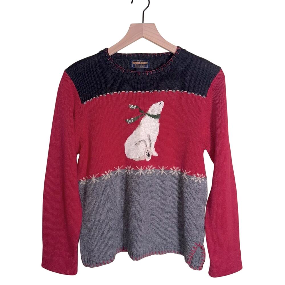 VNTG WOOLRICH 90s polar bear knit Christmas sweater M